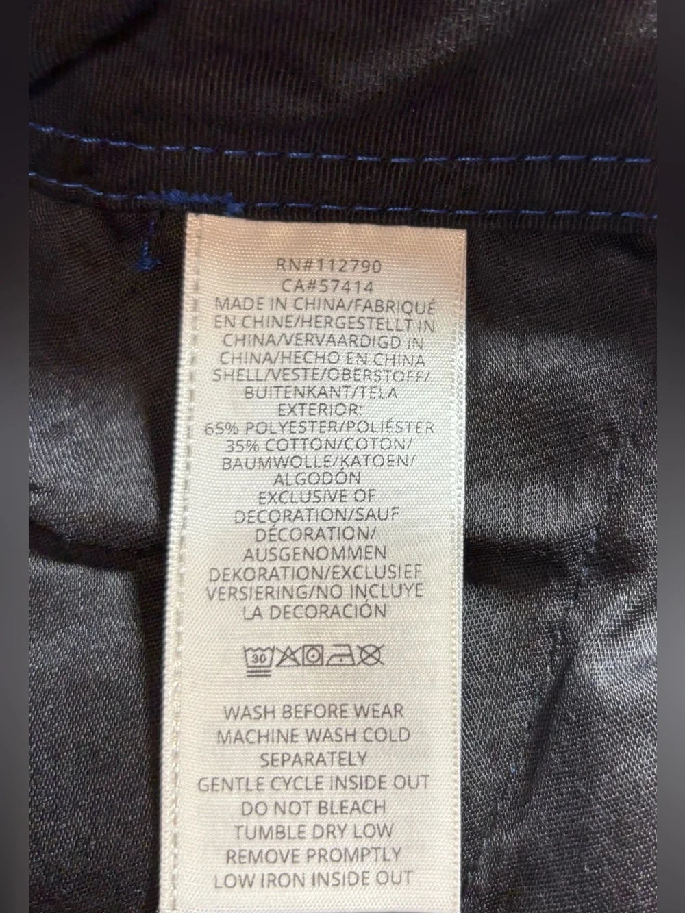NWT True Religion Men’s Size 30 Jet Black/Pacific Blue Cargo Pants